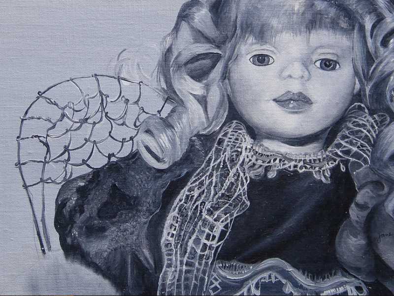 Unfinished Angel by Nila Jane Autry  Image: This is unfinished because I went to bed, expecting to paint on eyelashes, and then layer it with color. But that night at 11:00 pm we were awakened to find that our daughter had taken her own life. I was actually painting this when it happened...I've never wanted to finish it, because she did not finish her life, and stick around so we could solve her problems together. No, the original is not for sale, but you could order prints if you love it like I do. Maybe it's better unfinished...