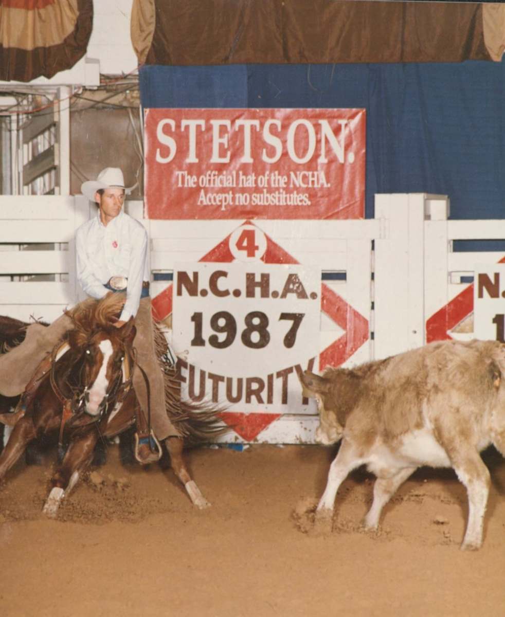 Lee Royal  Image: Lee Royal showing at the 1987 NCHA Futurity, shown by Jack Birdwell. 