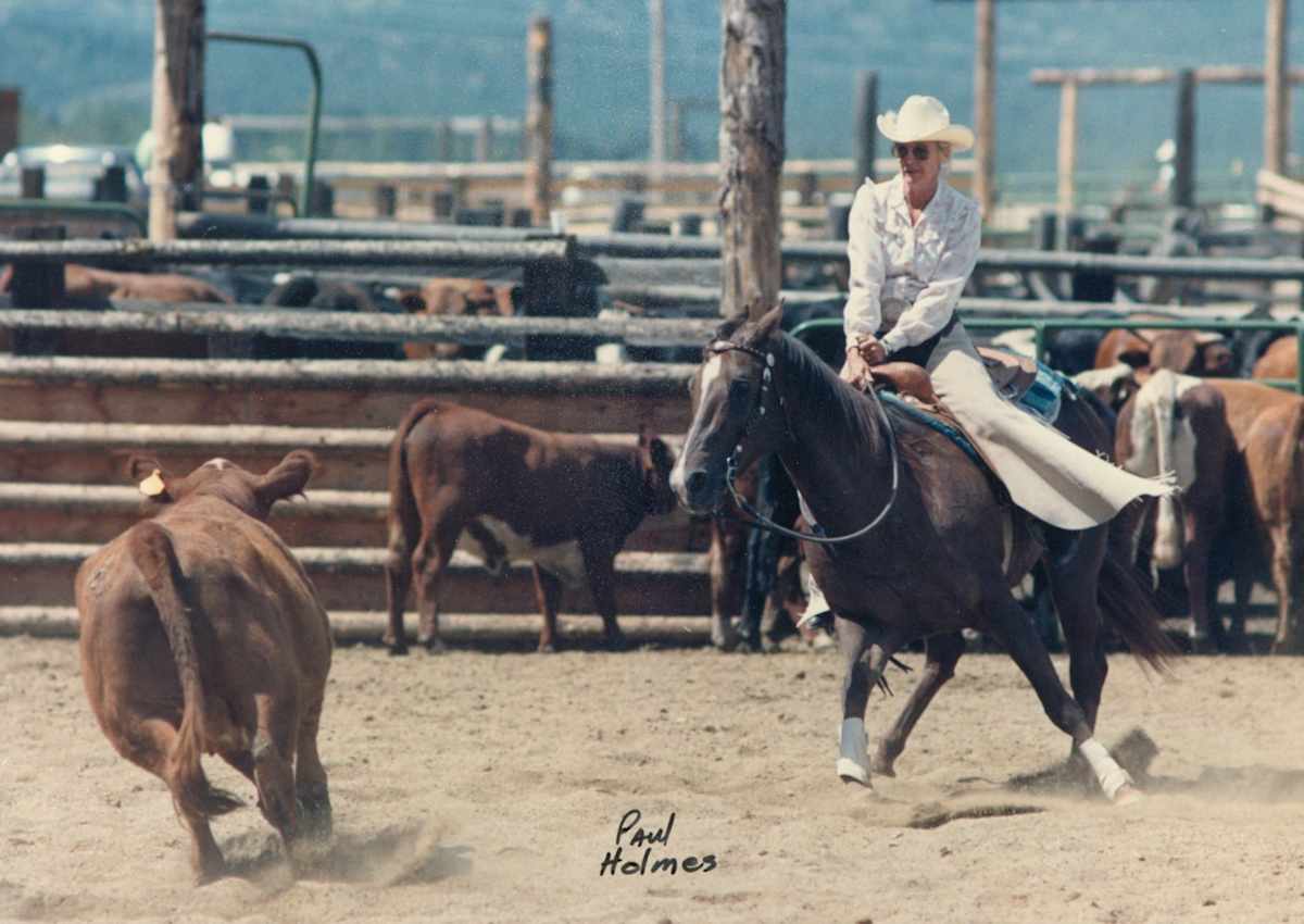 Joyce Glasman  Image: Joyce Glasman showing in 1989 at the Freeman Cattle Ranch. 