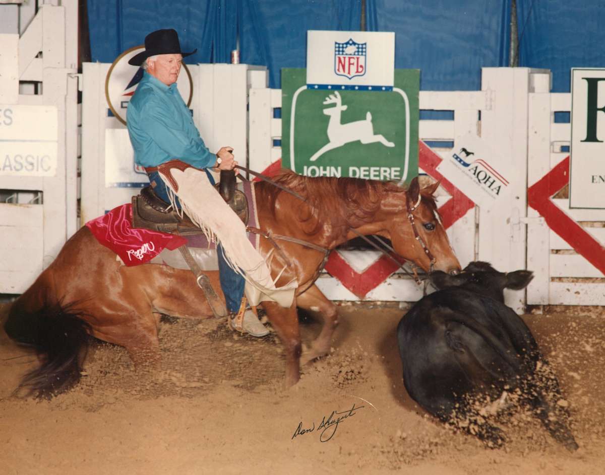 Gary Garrison  Image: Gary Garrison showing at the 1993 NCHA Super Stakes. 