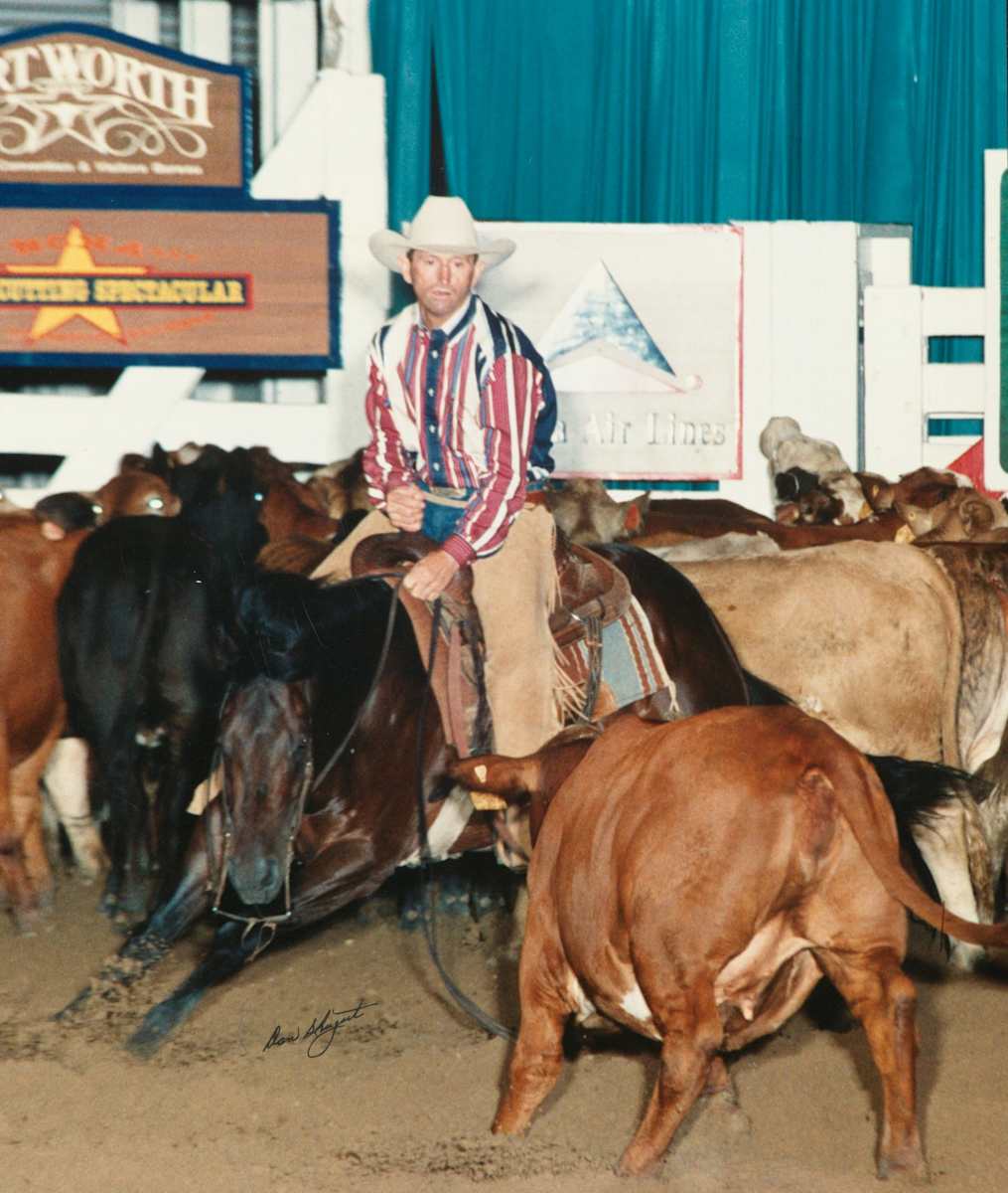 Bobby Lewis  Image: Bobby Lewis, the Non-Pro Champion at the 1997 NCHA Summer Spectacular.