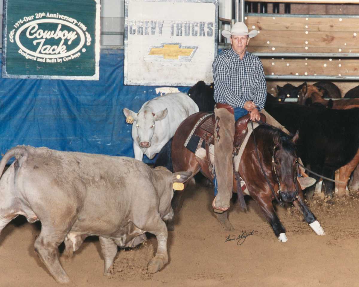 Last Little Lena  Image: Last Little Lena shown by Punk Carter, at the 1999 NCHA Eastern Nationals. 