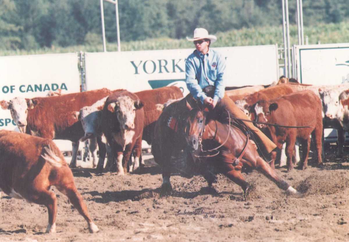 Rock Hedlund  Image: Rock Hedlund, the 1998 NCHA 3000 World Champion, riding Sweet Like A Lena.