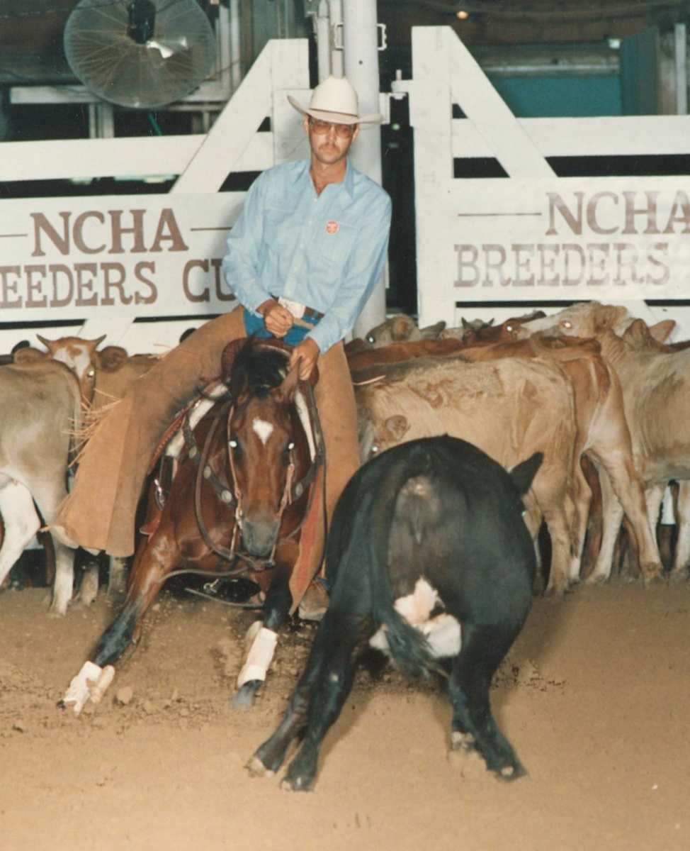 Hickorys Chant  Image: Hickorys Chant shown by Bronc Willoughby at the NCHA Breeders Cup. 