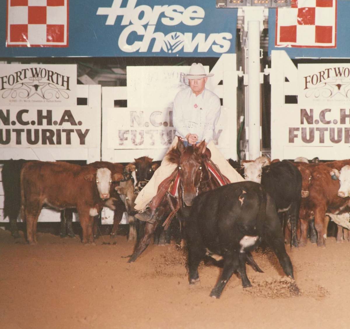 Heza Cutter Dream  Image: Heza Cutter Dream ridden by Donnie O'Brian at the NCHA Futurity. 