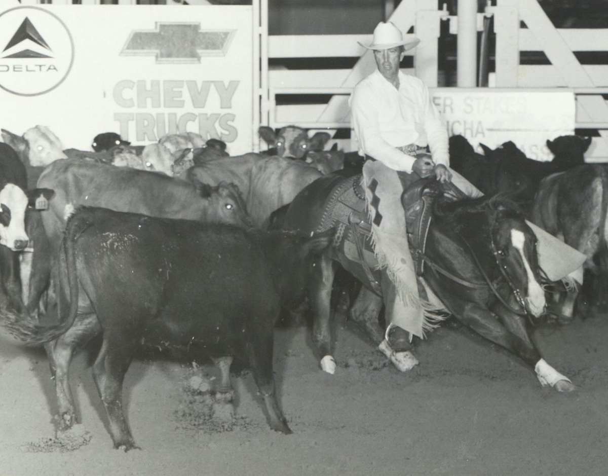 Partys Doc Gal  Image: Partys Doc Gal shown by C.M. Tullos at the 1992 NCHA Super Stakes, Amateur