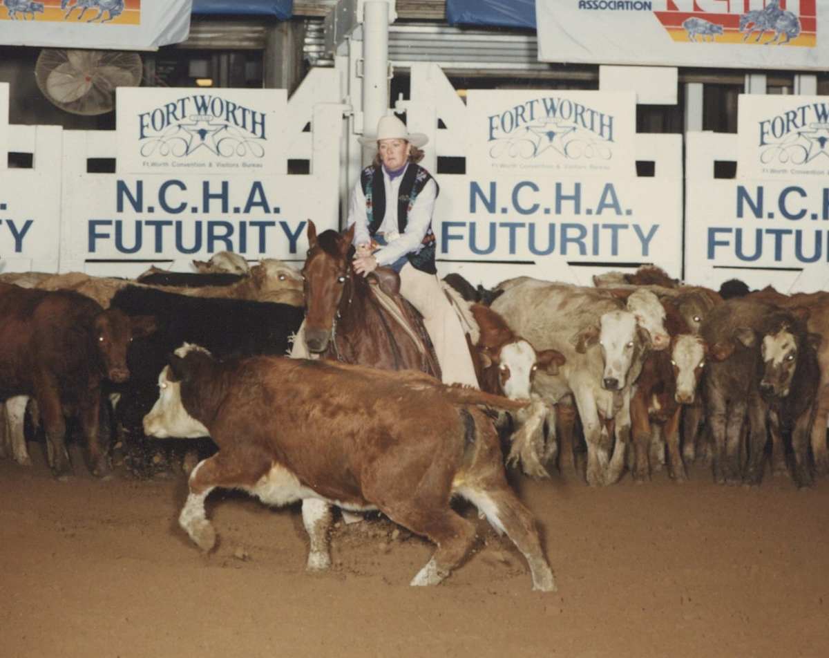 Peppy Gineration  Image: Peppy Gineration shown by Cindy Adams at the NCHA Futurity