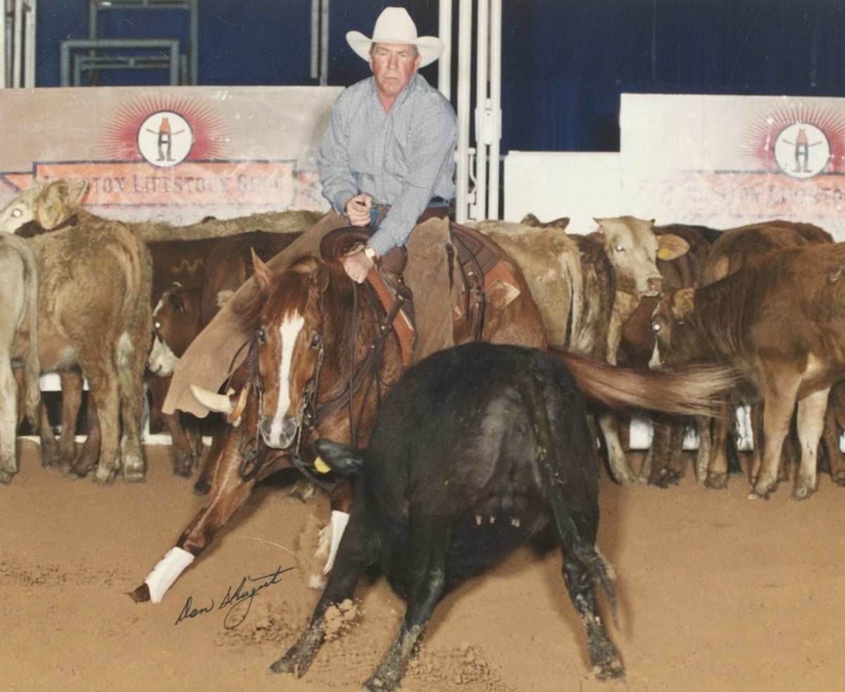 Roger Pinton  Image: Roger Pinton riding Brigapep at the 1999 NCHA World Championship Finals