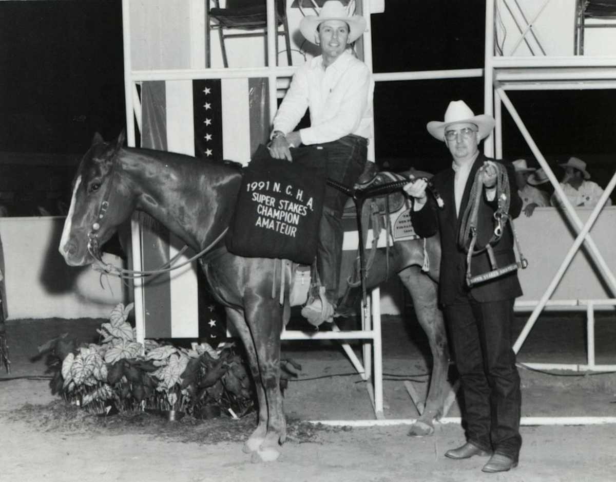 Beckys Playmate  Image: Beckys Playmate, the 1991 NCHA Super Stakes Amateur Champion. 