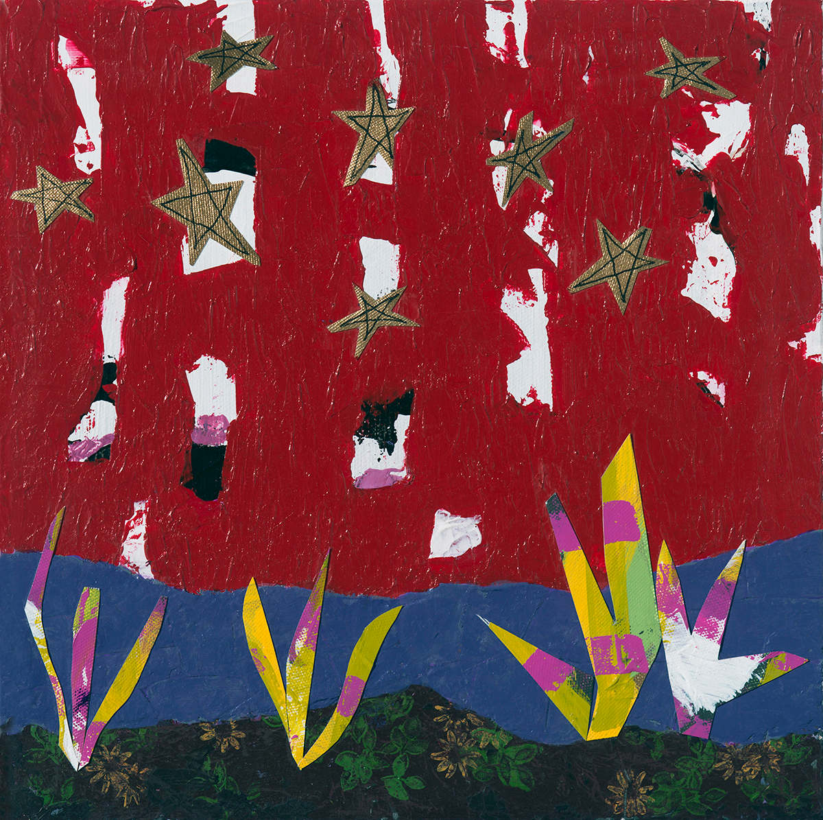 Gold Starlight, Forest Red by Mary Lonergan Art 