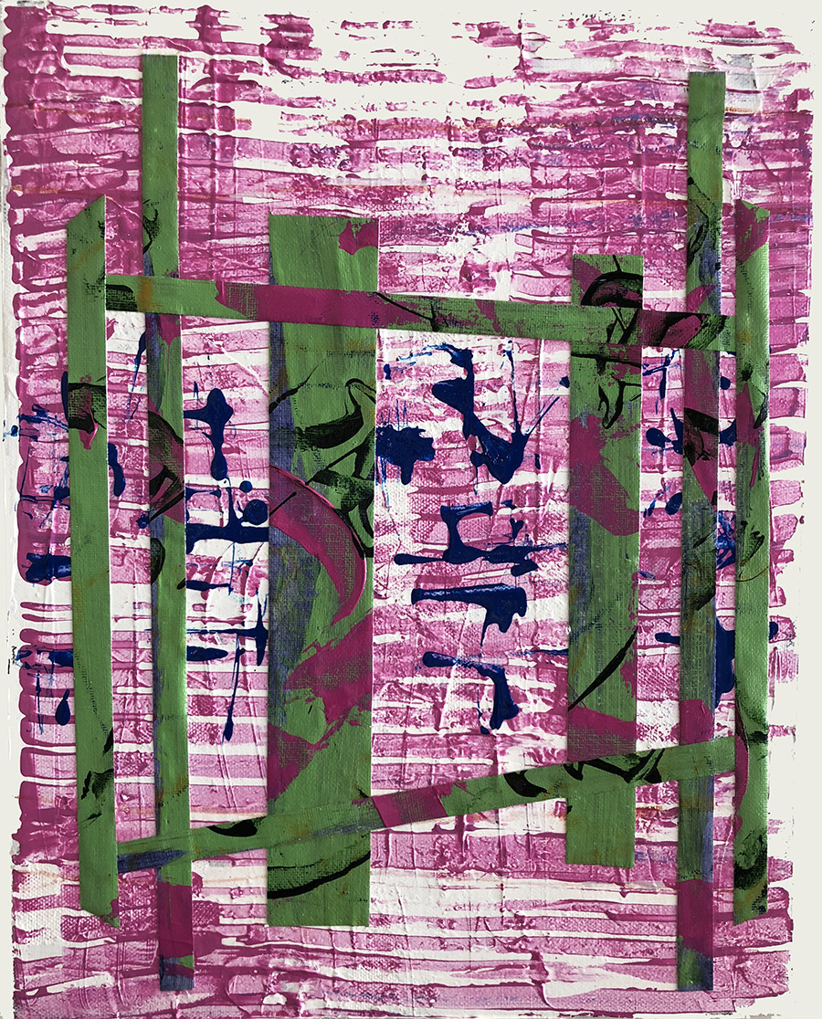 Satellite Drift, Pink + Green by Mary Lonergan Art 