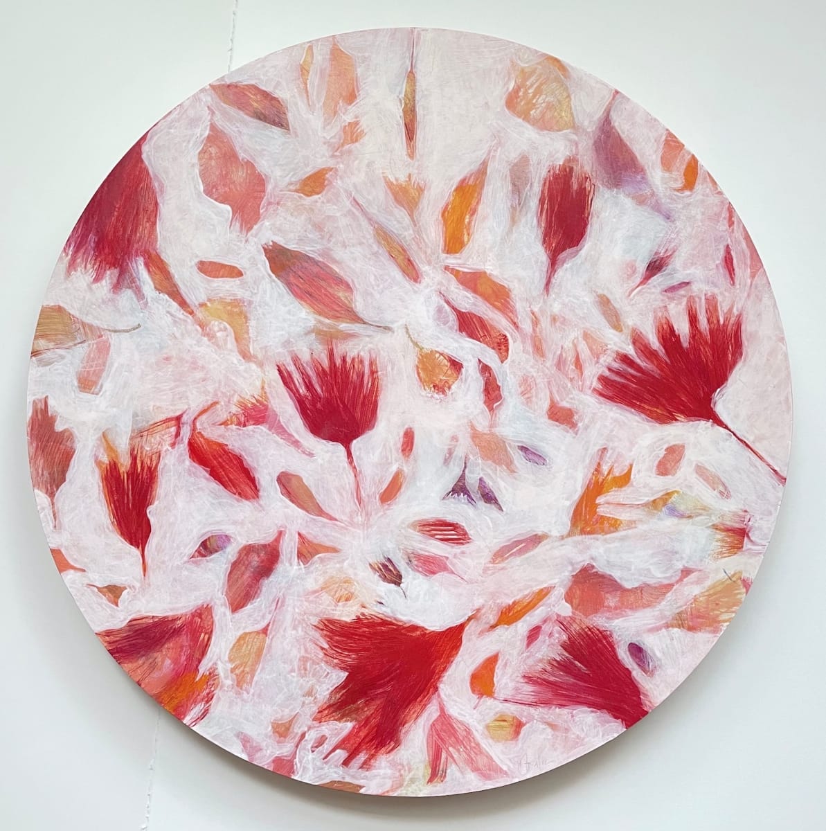Fire Weed by Doris Wasserman  Image: Fire Weed. Acrylic, graphite, cold wax on panel. 22 inches