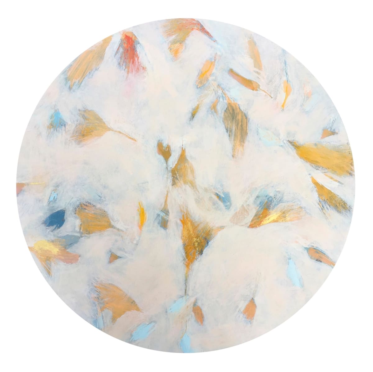 The feeling I get  Image: The feeling I get. Acrylic, graphite, wax on panel. Tondo, 18 inches