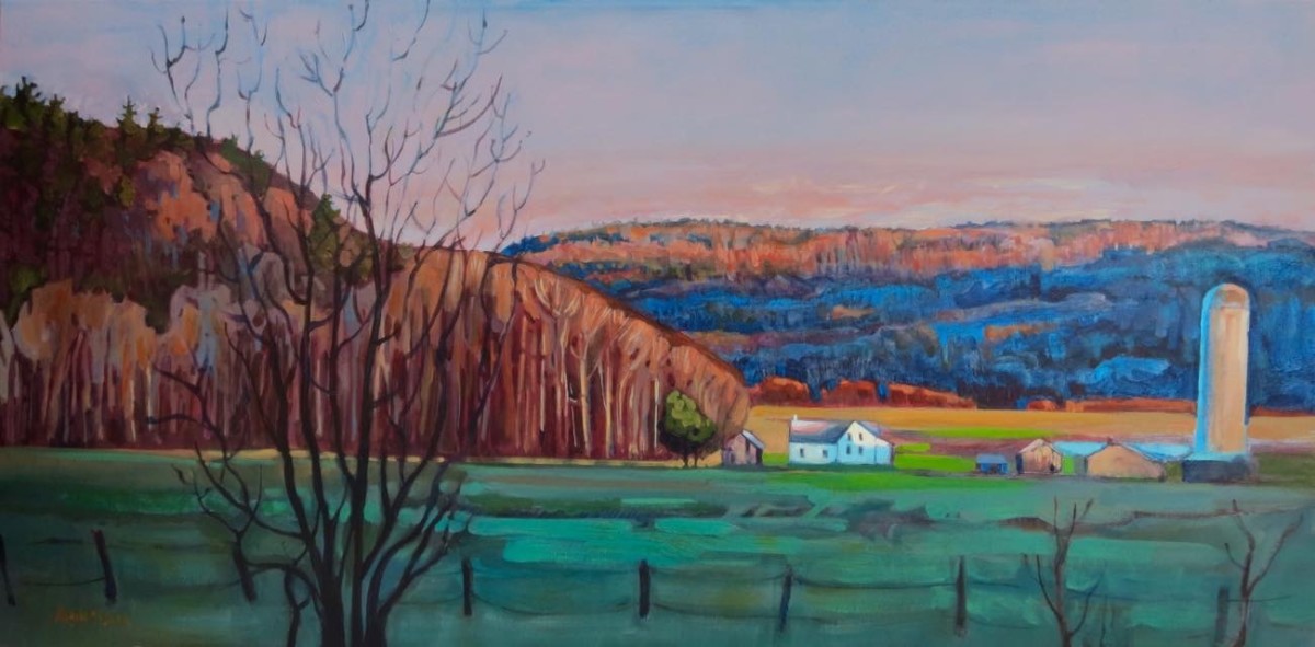 Late Light on Brennan’s Farm, Mountain Road by Angela St Jean 