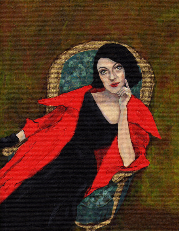 Red Coat (framed in gilded gold frame) by Rani Young 