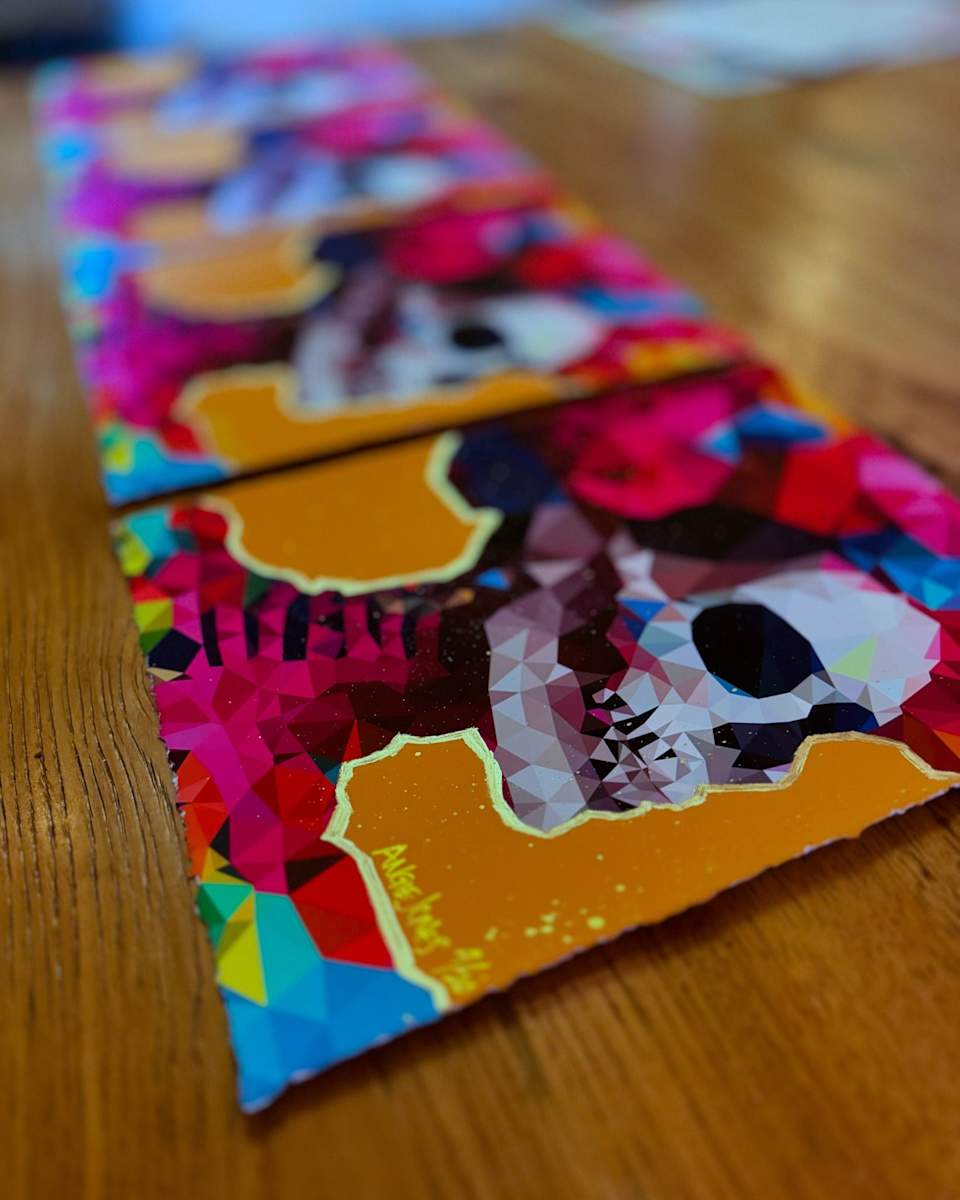 Frida - Día de Muertos Frida - Hand Embellished - EDITIONED PRINT by Angie Jones 