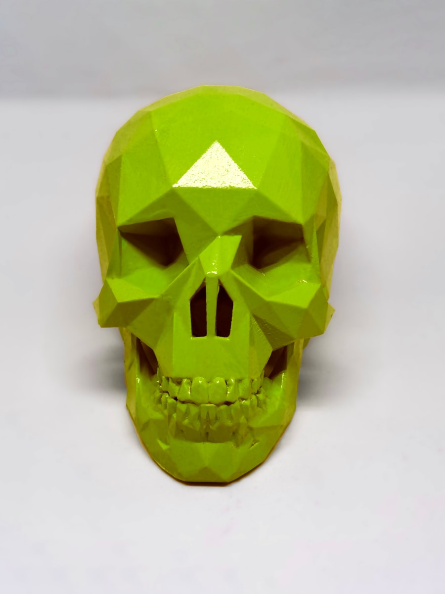 After Life Skull - Chartreuse by Angie Jones 