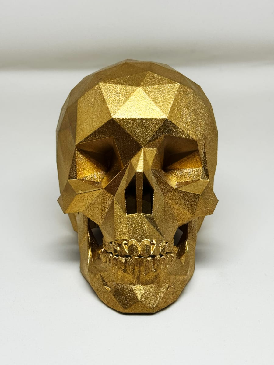 After Life Skull - Gilded Gold by Angie Jones 