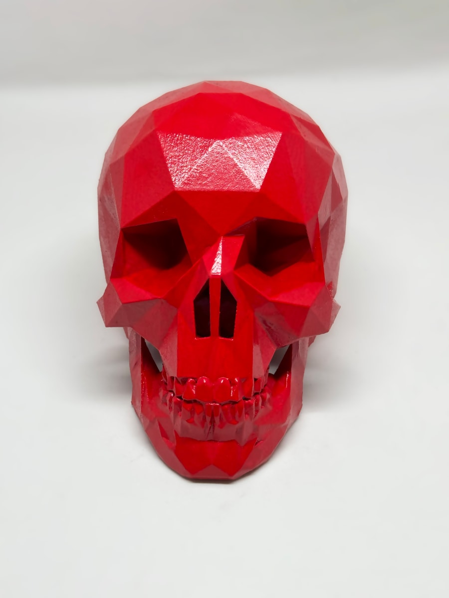 After Life Skull - Scarlett Red by Angie Jones 