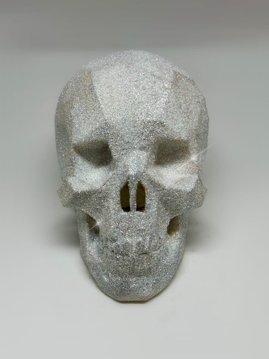 After Life Skull - Sparkling White by Angie Jones 