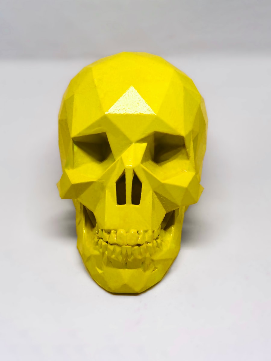 After Life Skull - Neon Yellow by Angie Jones 