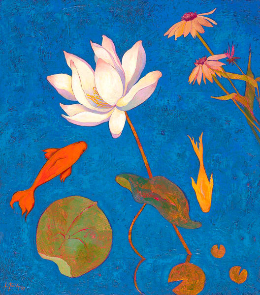 Beautiful Fish with Lotus 