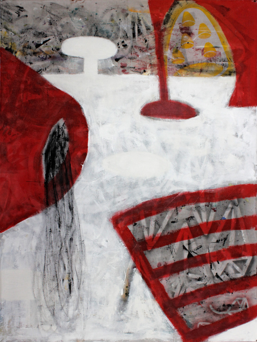 Red shapes in a composition (No. 101) by Michael Gadlin 