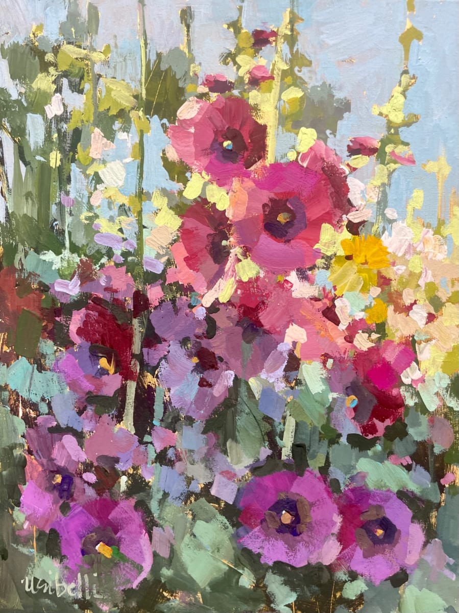 Hollyhocks by Michele Usibelli 