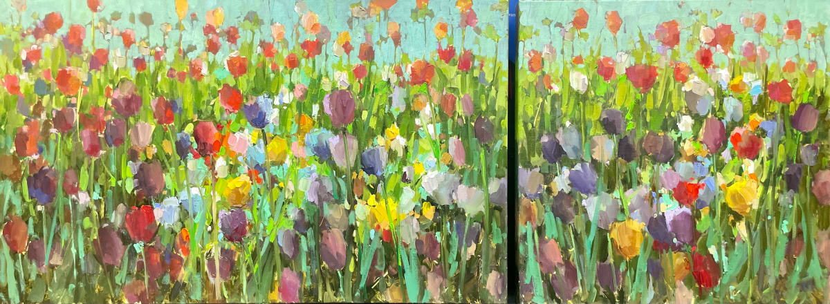 Tulip Bloom (Diptych) by Michele Usibelli 