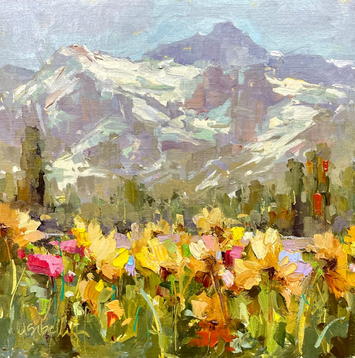 Vibrant Blooms & Sunlit Peaks by Michele Usibelli 