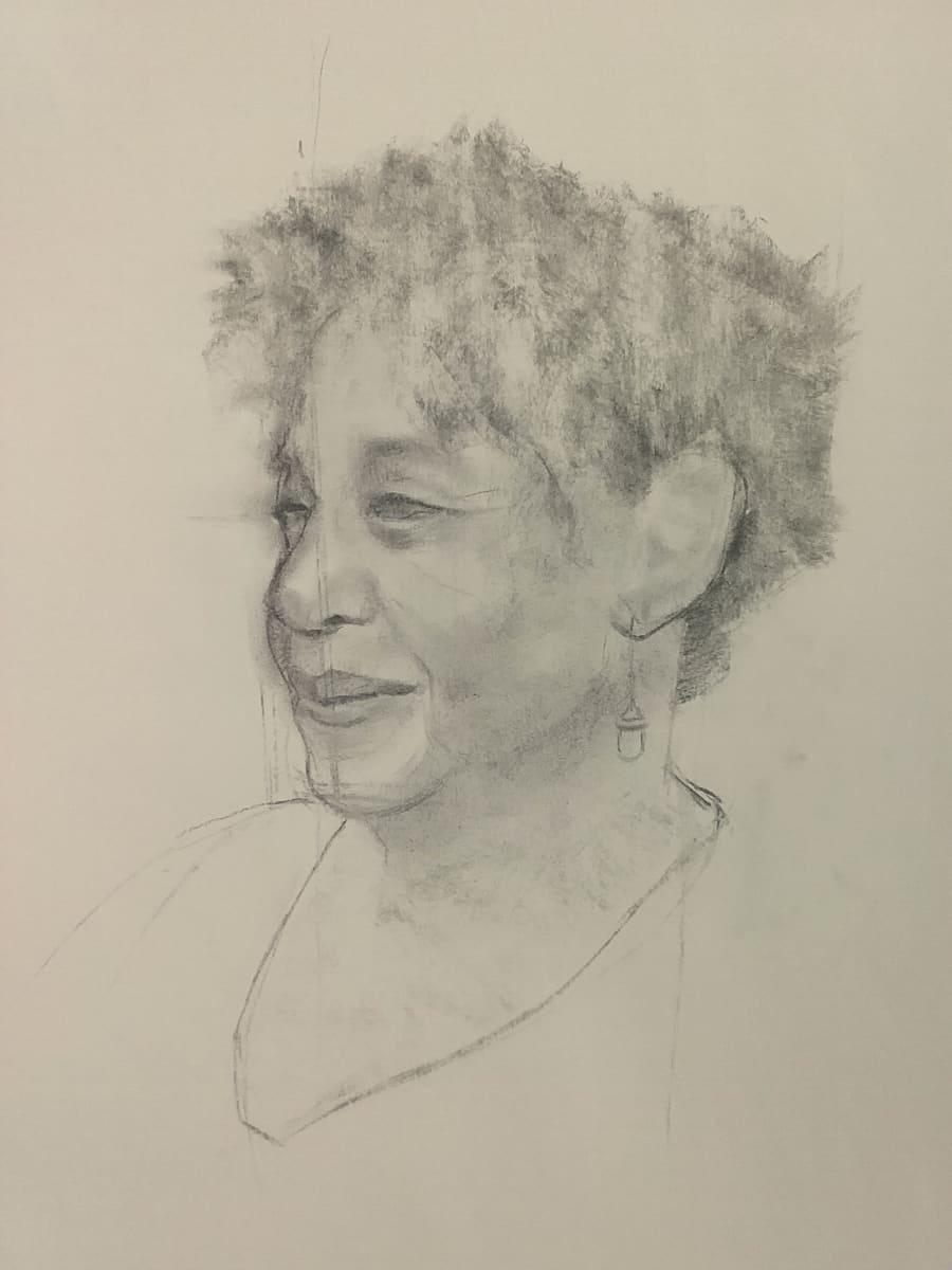 Portrait of a Friend by Curtis Green  Image: Portrait of a Friend, 2021, Charcoal on Paper, 24"x18"