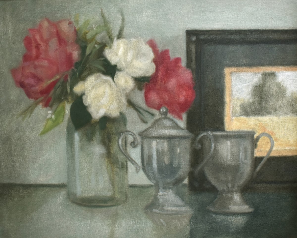 Still Life with White Roses by Curtis Green  Image: Still Life with White Roses, 2023