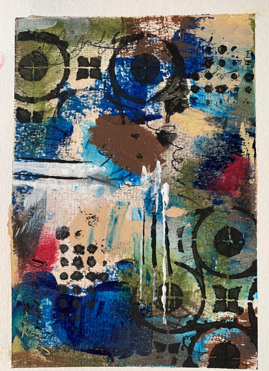 PARALLEL OF LATITUDE  Image: "PARALLEL OF LATITUDE"
7 1/2" x 5"
Original Abstract using acrylics, soft oil pastel and charcoal pencils on watercolor paper.

Limited Edition Prints Available 

Price on Request