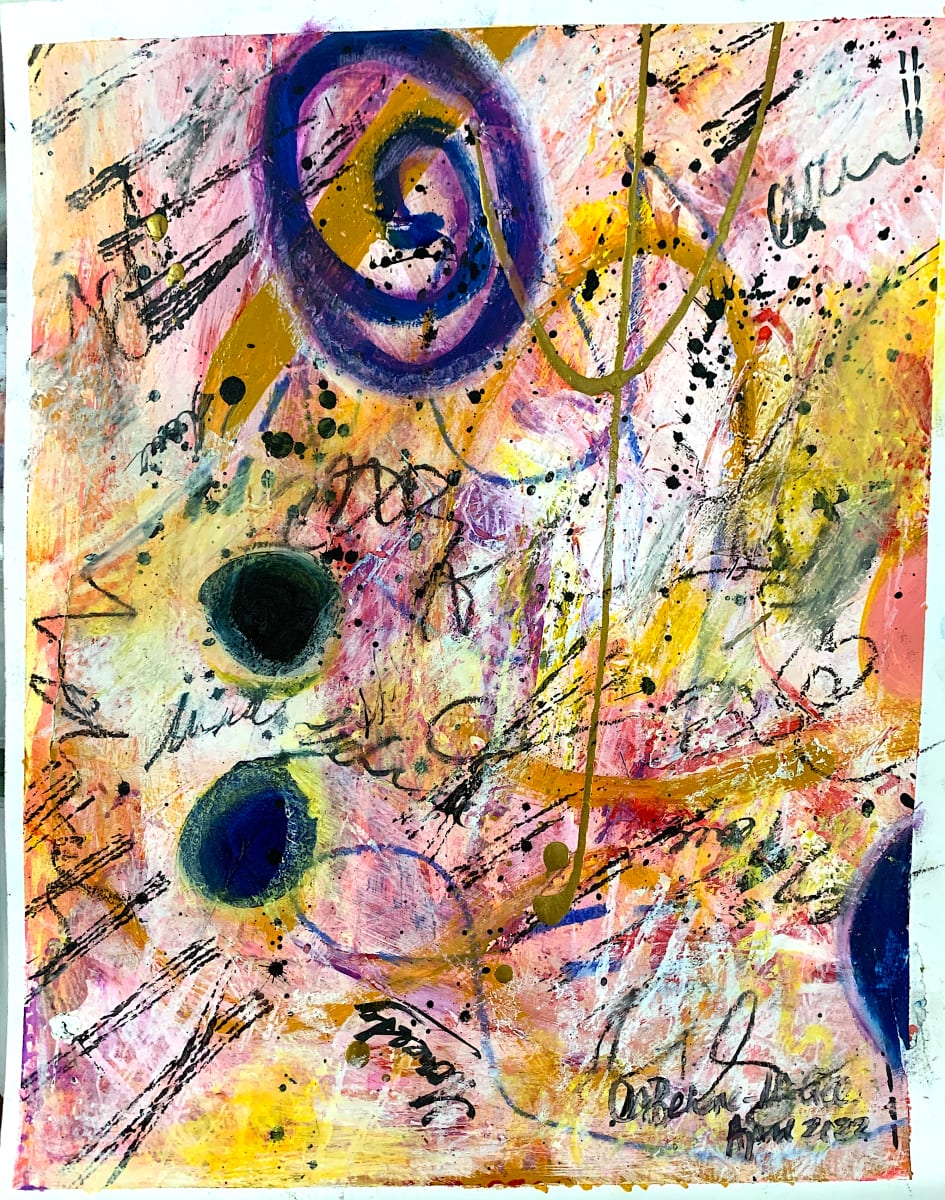 TRIDENT  Image: Original unique Artwork
Abstract collage artwork using acrylic with printed tissue, collage paper and stenciling printed on canvas board.