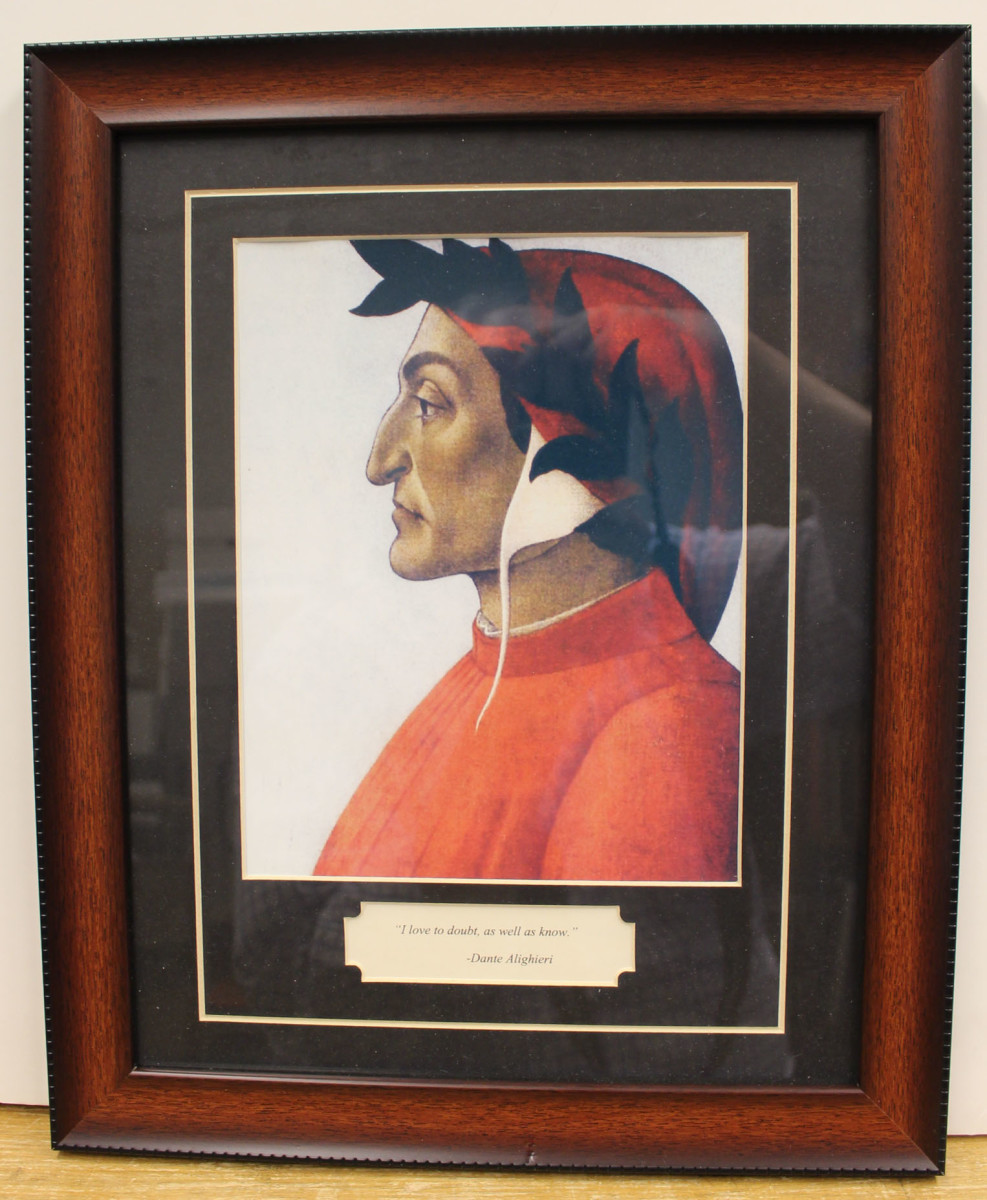 Dante Portrait with quote "I love to doubt, as well as know." by Sandro  Botticelli 