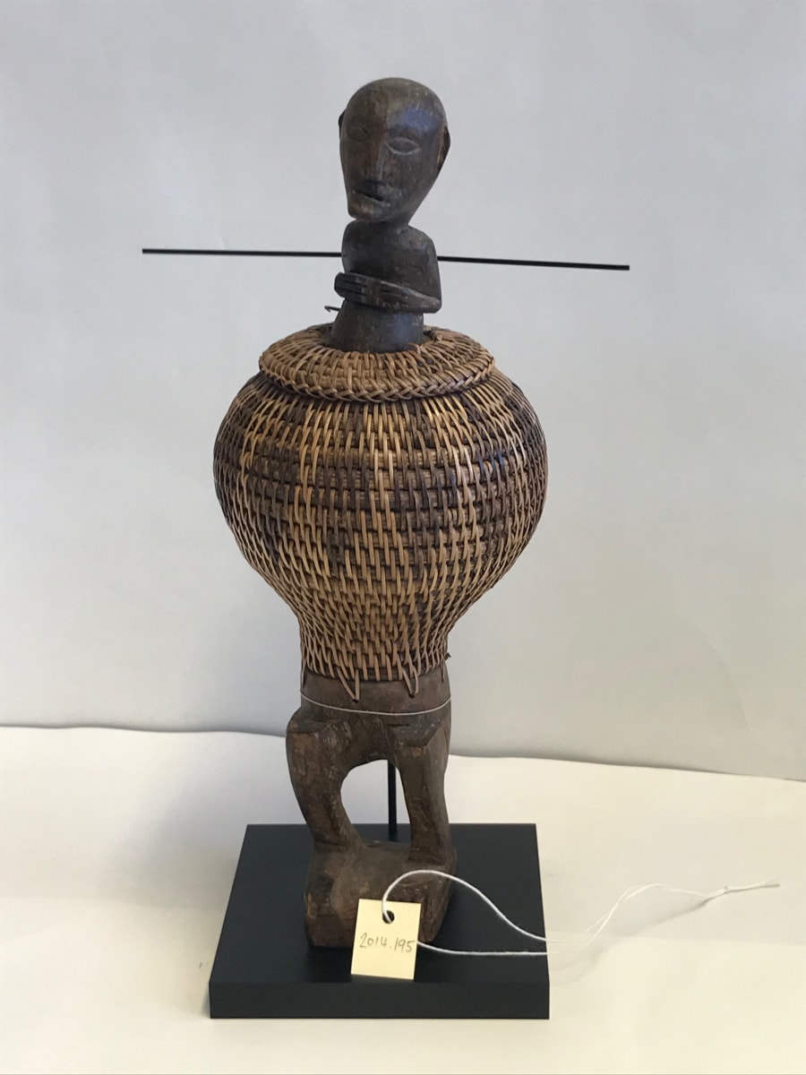 Wooden Effigy intersecting Covered Reed Basket, Image 6.
