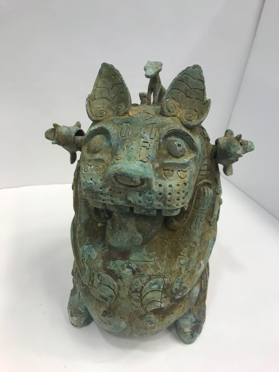 Zoomorphic Bronze Tiger Vessel, Image 7.
