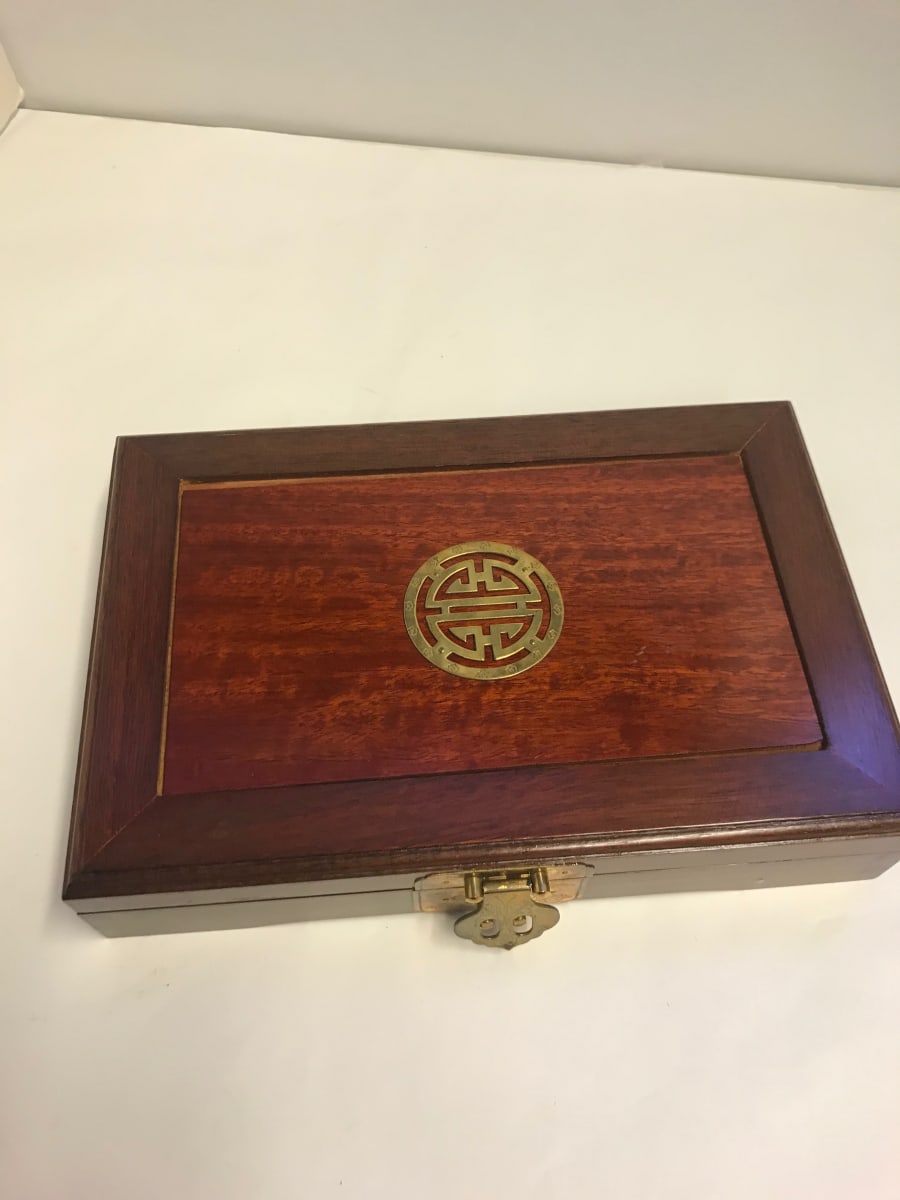 Wood Box With Red Lining, Chinese Style 