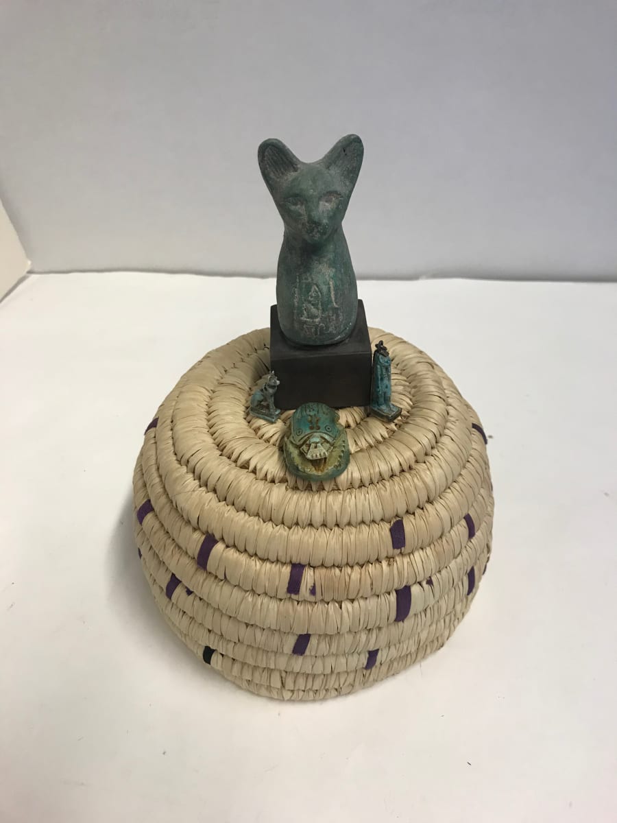 Cats and scarab on a Basket 