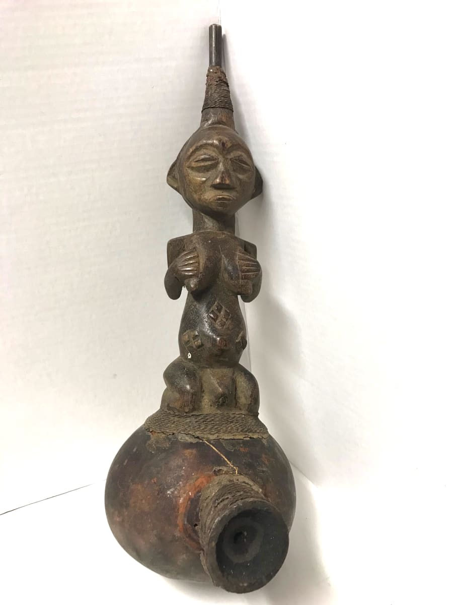 Luba Initiation Vessel with Carved Figure 