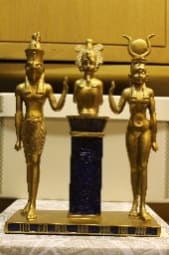 22nd Dynasty Statuette, Osiris, Isis and Horus 