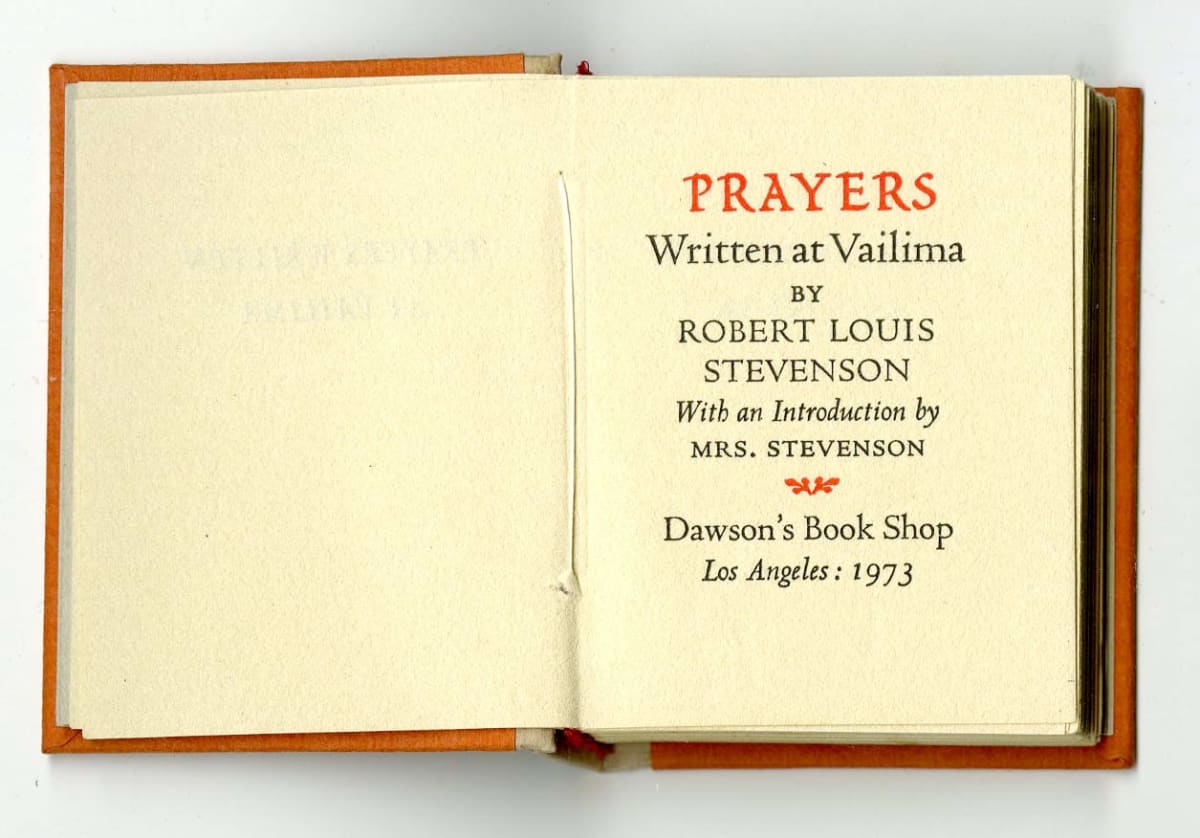 Prayers Written at Vailima by Robert Louis Stevenson, Image 2.