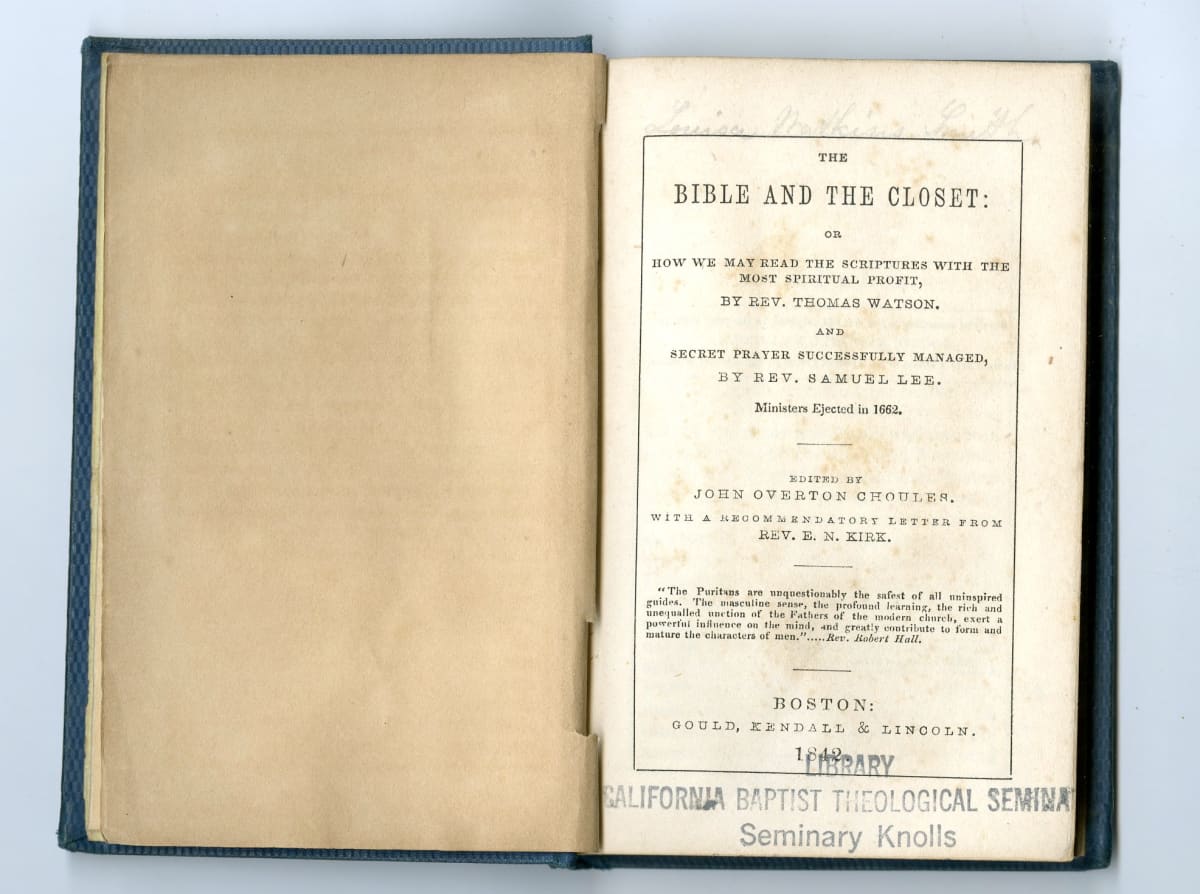 The Bible and the closet : or, How we may read the Scriptures with the most spiritual profit 