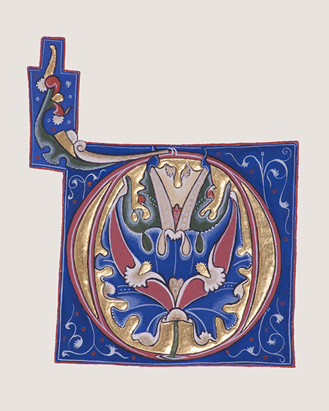 Illuminated D from Lincoln Cathedral MS 152 f.160v by Toni Watts 