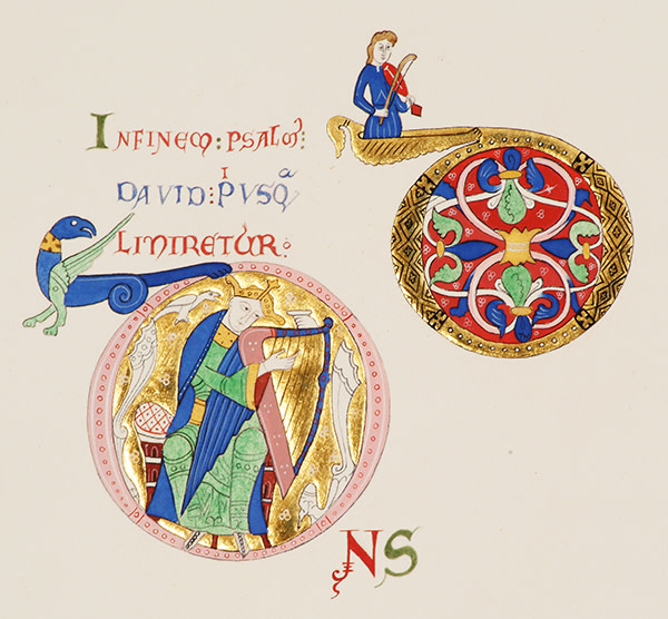 Illuminated Ds from Lincoln Cathedral manuscript MS174 by Toni Watts 