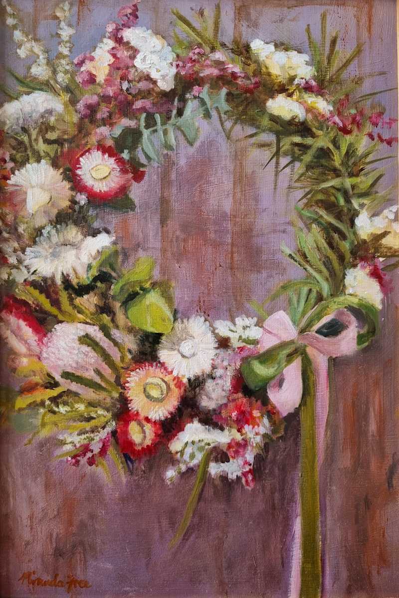 Wreath with Ribbons by Miranda Free 
