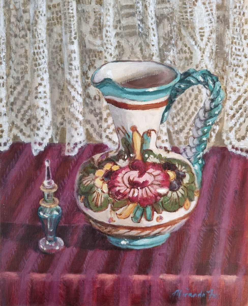 Floral Jug & Perfume Bottle by Miranda Free 