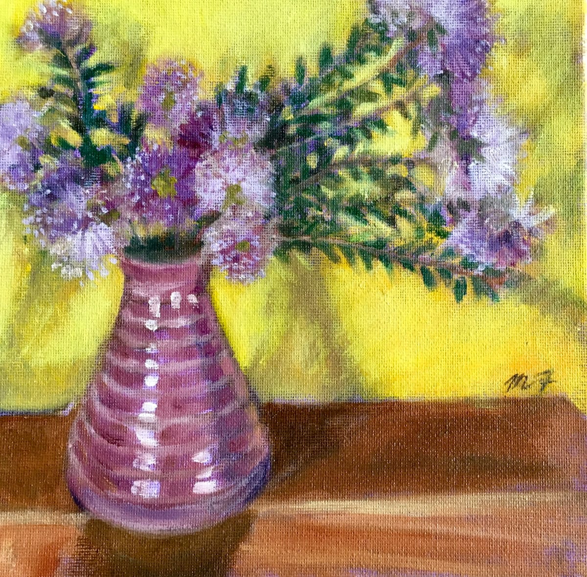 Pink Pompom Flowers by Miranda Free 