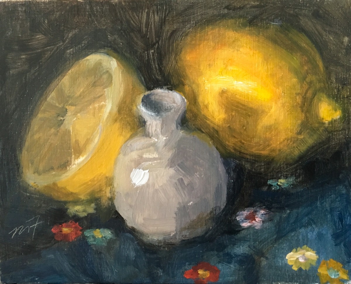 Lemons & Small Vase by Miranda Free 