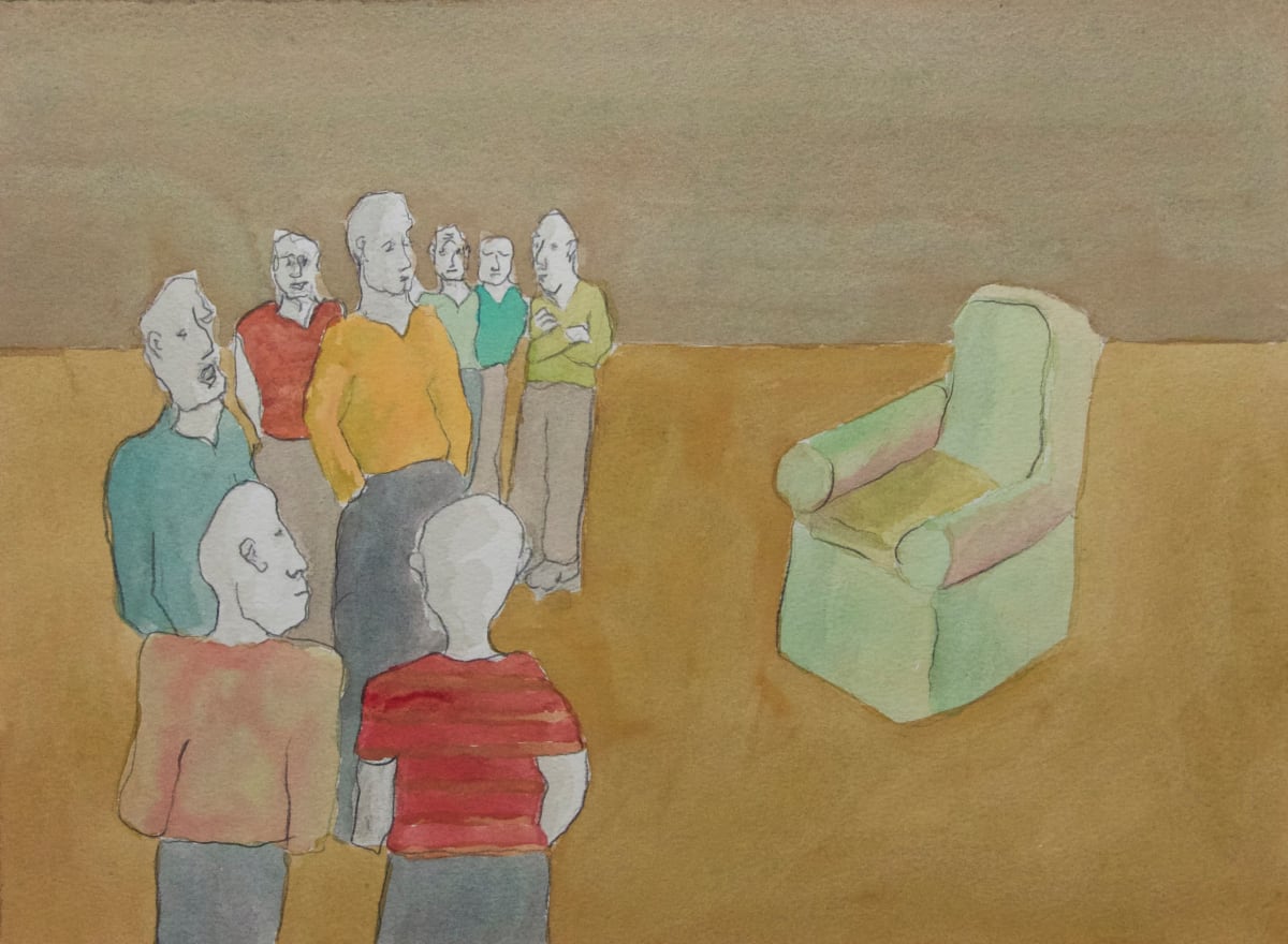 Crowd with Chair by Donald Slowik 